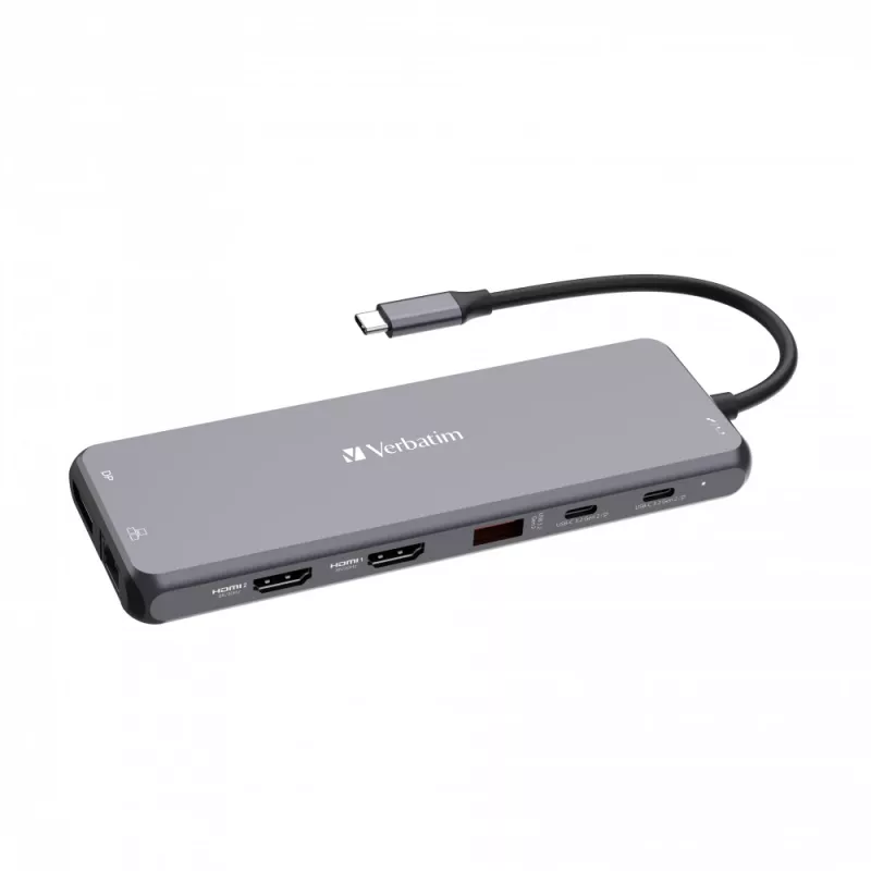 Verbatim CMH-13 USB Type-C šakotuvas 10000 Mbit/s sidabrinis