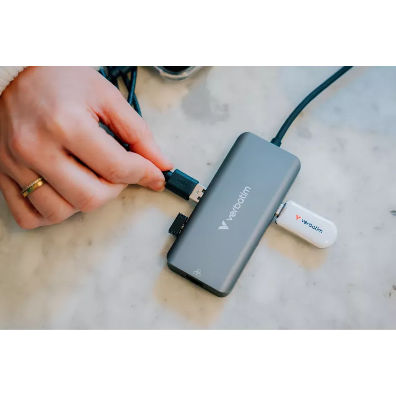 Verbatim USB-C Essentials Multiport Hub 6 prievadų: RJ45, HDMI, USB-C PD, 3 x USB-A 3.2 Gen 1