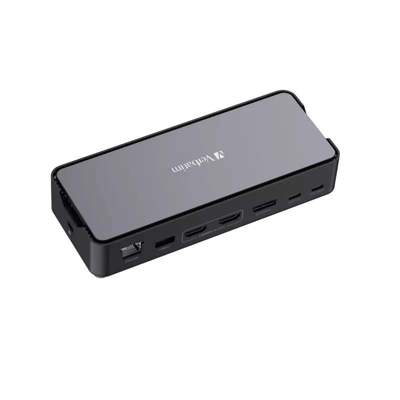 Verbatim CDS-15 laidinė USB 3.2 Gen 1 (3.1 Gen 1) Type-C dokinė stotelė, juoda, pilka