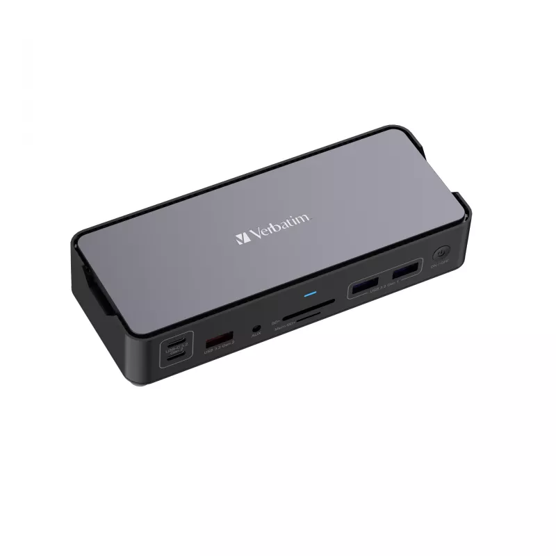 Verbatim CDS-15 laidinė USB 3.2 Gen 1 (3.1 Gen 1) Type-C dokinė stotelė, juoda, pilka
