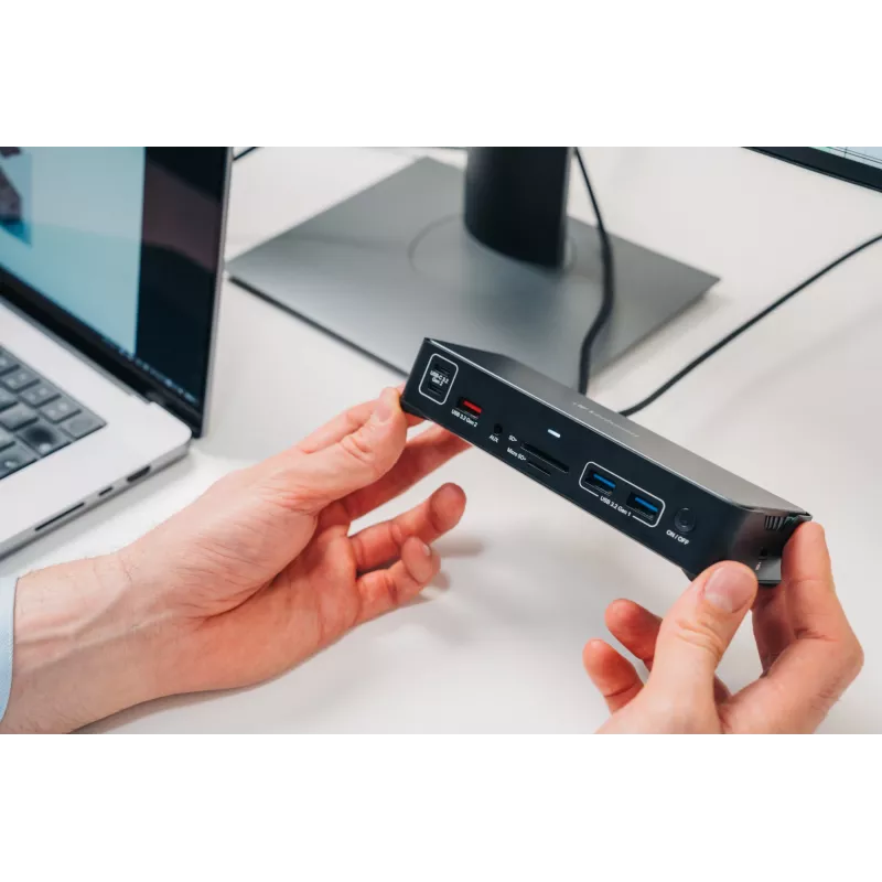 Verbatim CDS-15 laidinė USB 3.2 Gen 1 (3.1 Gen 1) Type-C dokinė stotelė, juoda, pilka