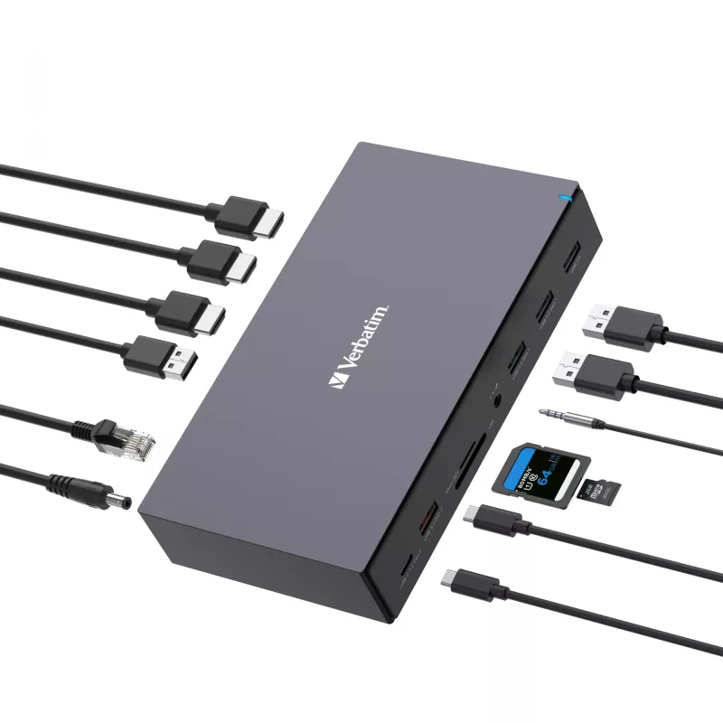 Verbatim CDS-17 Laidinė USB 3.2 Gen 1 (3.1 Gen 1) Type-C Juoda, Pilka