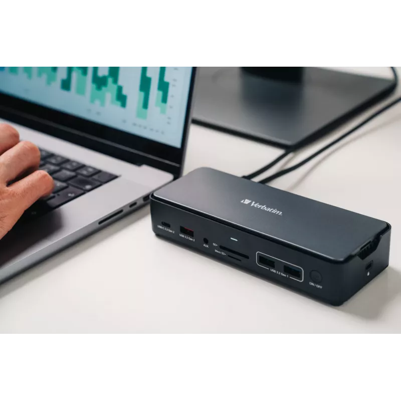 Verbatim CDS-15S laidinis USB 3.2 Gen 1 (3.1 Gen 1) Type-C, juoda, pilka