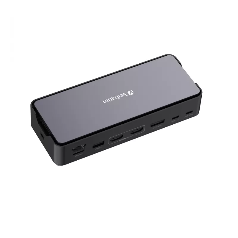 Verbatim CDS-15SSD laidinė USB 3.2 Gen 1 (3.1 Gen 1) Type-C dokstotis, juoda, pilka