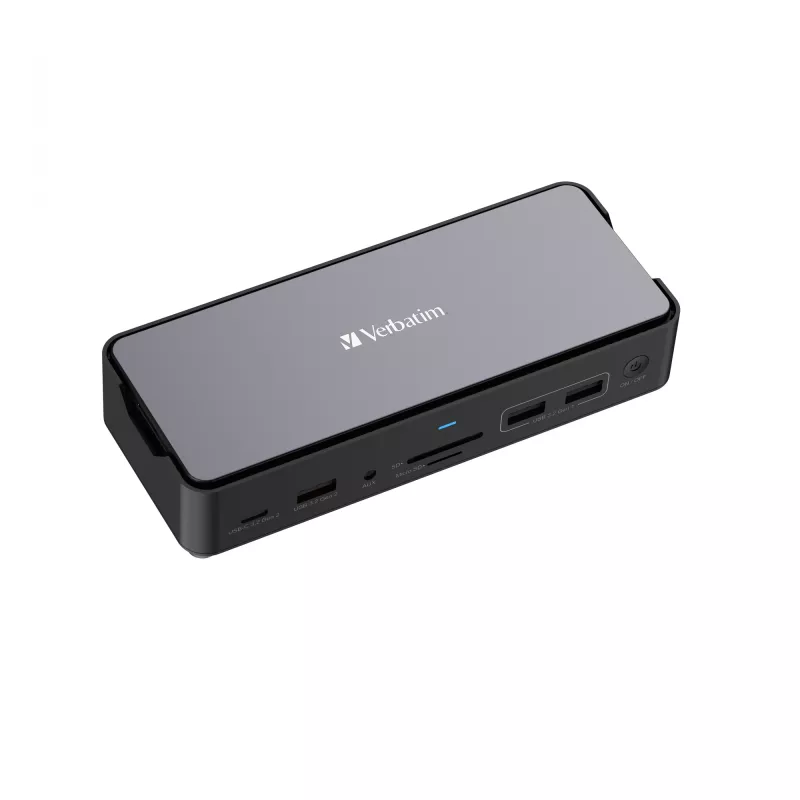 Verbatim CDS-15SSD laidinė USB 3.2 Gen 1 (3.1 Gen 1) Type-C dokstotis, juoda, pilka