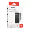 Verbatim Pocket SSD USB 3.2 Gen 2 2TB Juoda/Pilka, 2 TB, USB Type-C, 3.2 Gen 2 (3.1 Gen 2), 1000 MB/s, 10 Gbit/s, Juoda, Pilka