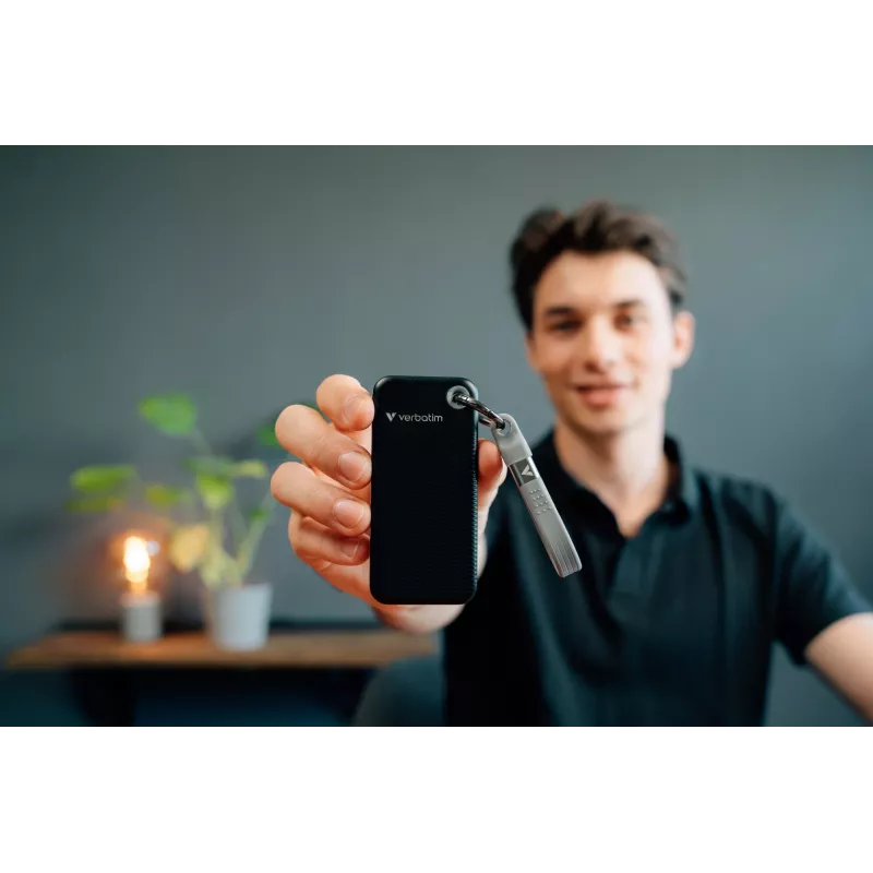 Verbatim Pocket SSD USB 3.2 Gen 2 2TB Juoda/Pilka, 2 TB, USB Type-C, 3.2 Gen 2 (3.1 Gen 2), 1000 MB/s, 10 Gbit/s, Juoda, Pilka