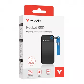 Verbatim Pocket SSD USB 3.2 Gen 2 2TB juoda/mėlyna