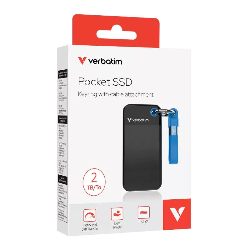 Verbatim Pocket SSD USB 3.2 Gen 2 2TB juoda/mėlyna