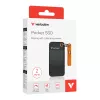 Verbatim Pocket SSD USB 3.2 Gen 2 2TB juoda/oranžinė, 2 TB, USB Type-C, 3.2 Gen 2 (3.1 Gen 2), 1000 MB/s, 10 Gbit/s, juoda, oranžinė