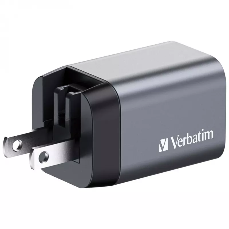 Verbatim GNC-35 GaN Charger 35W su 1 x USB-C PD 35W / 1 x USB-A QC 3.0 (EU/UK/US)