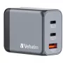 Verbatim GNC-65 GaN įkroviklis 65W su 2 x USB-C PD 65W / 1 x USB-A QC 3.0 (EU/UK/US)