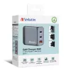 Verbatim GNC-65 GaN įkroviklis 65W su 2 x USB-C PD 65W / 1 x USB-A QC 3.0 (EU/UK/US)