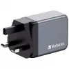 Verbatim GNC-65 GaN įkroviklis 65W su 2 x USB-C PD 65W / 1 x USB-A QC 3.0 (EU/UK/US)