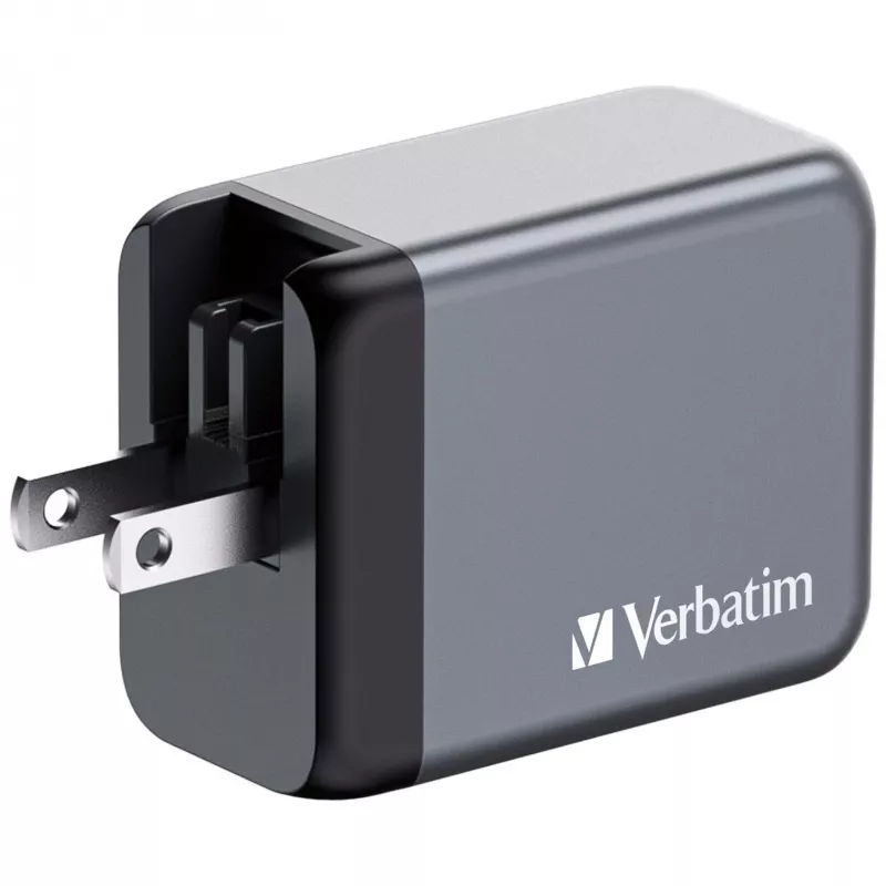 Verbatim GNC-65 GaN įkroviklis 65W su 2 x USB-C PD 65W / 1 x USB-A QC 3.0 (EU/UK/US)