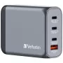 Verbatim GNC-100 GaN įkroviklis 100 W su 2 x USB-C PD 100 W / 1 x USB-C PD 65 W / 1 x USB-A QC 3.0 (EU/UK/US)