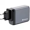 Verbatim GNC-100 GaN įkroviklis 100 W su 2 x USB-C PD 100 W / 1 x USB-C PD 65 W / 1 x USB-A QC 3.0 (EU/UK/US)