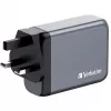Verbatim GNC-100 GaN įkroviklis 100 W su 2 x USB-C PD 100 W / 1 x USB-C PD 65 W / 1 x USB-A QC 3.0 (EU/UK/US)