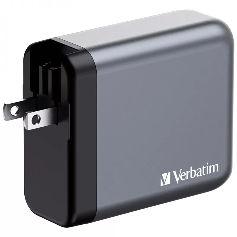 Verbatim GNC-140 GaN įkroviklis 140W su 2 x USB-C PD 140W / 1 x USB-C PD 20W / 1 x USB-A QC 3.0 (EU/UK/US)