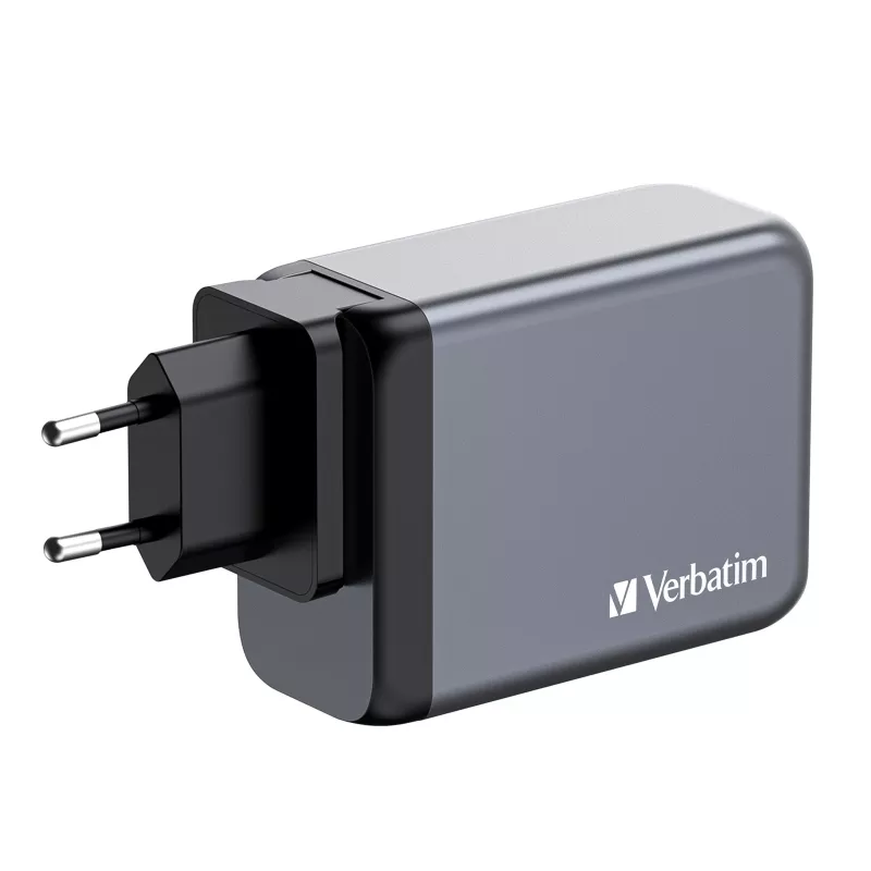 Verbatim GNC-200 GaN įkroviklis 200W su 2 x USB-C PD 100W / 1 x USB-C PD 65W / 1 x USB QC 3.0 (EU/UK/US)