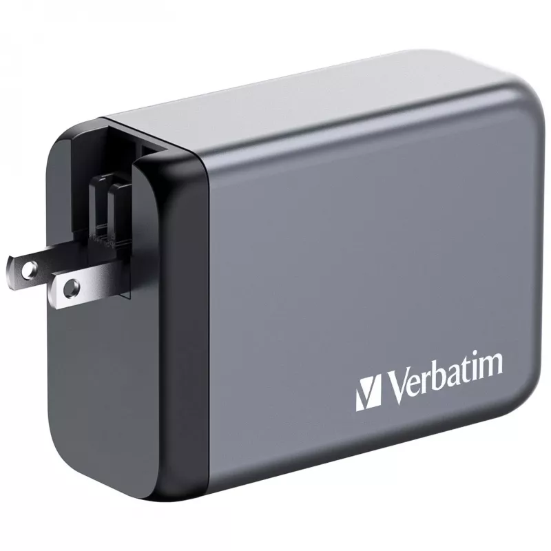 Verbatim GNC-240 GaN įkroviklis 240 W su 1 x USB-C 140 W / 1 x USB-C 100 W / 1 x USB-C 65 W / 1 x USB-A QC 3.0 (EU/UK/US)