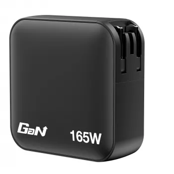 Verbatim Mini GaN įkroviklis 165W 4 prievadų su US kištuku ir EU bei UK adapteriais