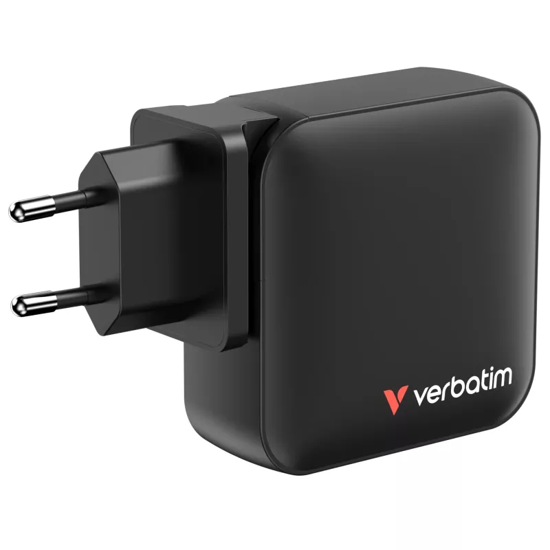 Verbatim Mini GaN įkroviklis 165W 4 prievadų su US kištuku ir EU bei UK adapteriais