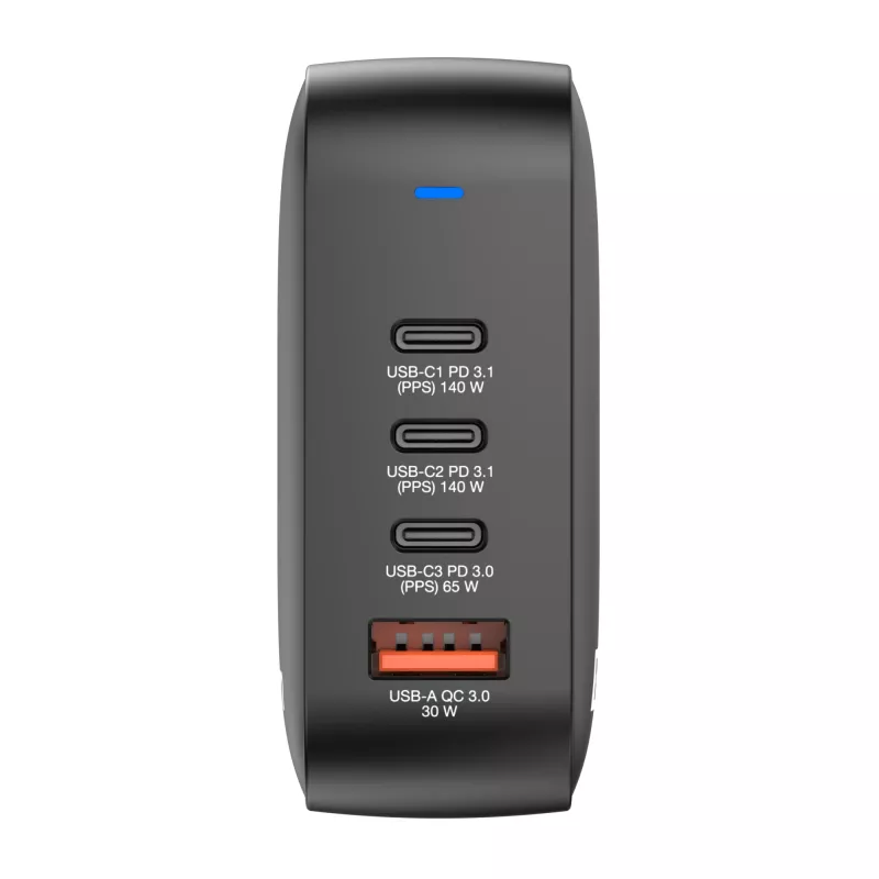 Verbatim Mini GaN įkroviklis 165W 4 prievadų su US kištuku ir EU bei UK adapteriais
