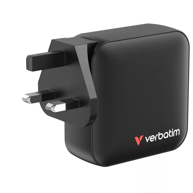 Verbatim Mini GaN įkroviklis 165W 4 prievadų su US kištuku ir EU bei UK adapteriais
