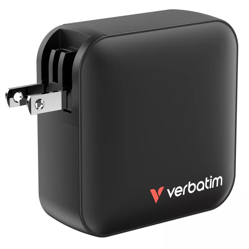 Verbatim Mini GaN įkroviklis 165W 4 prievadų su US kištuku ir EU bei UK adapteriais