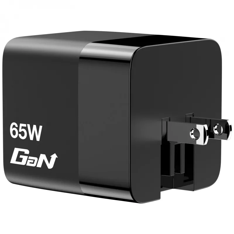 Verbatim GaN Charger 65W 2 Port retractable kabelis display US plugs su EU and UK adaptors