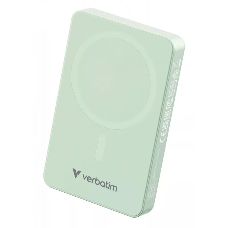 „Verbatim Charge 'n' Go Essentials“ magnetinė belaidė išorinė baterija 10000 mAh, žalia