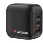Verbatim Mini GaN Charger 70W 3 Port US plug su EU and UK adaptors