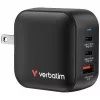 Verbatim Mini GaN Charger 70W 3 Port US plug su EU and UK adaptors