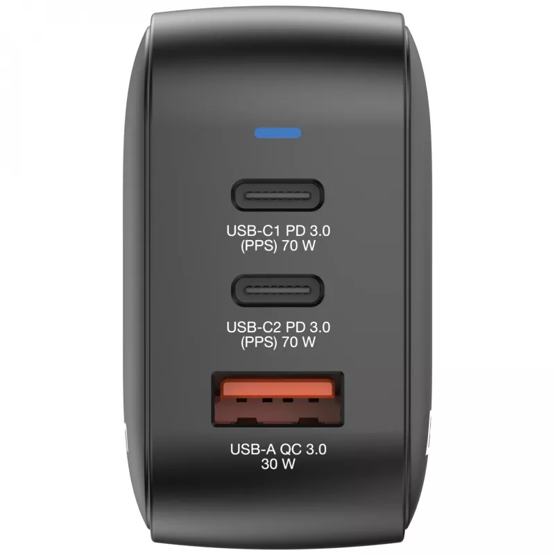 Verbatim Mini GaN Charger 70W 3 Port US plug su EU and UK adaptors