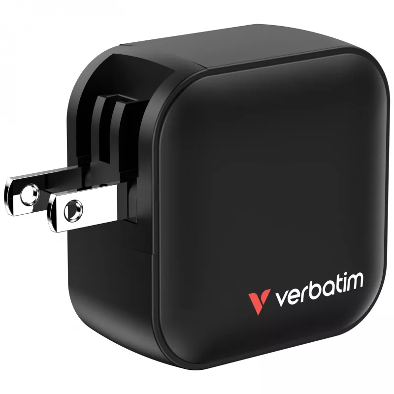 Verbatim Mini GaN Charger 70W 3 Port US plug su EU and UK adaptors