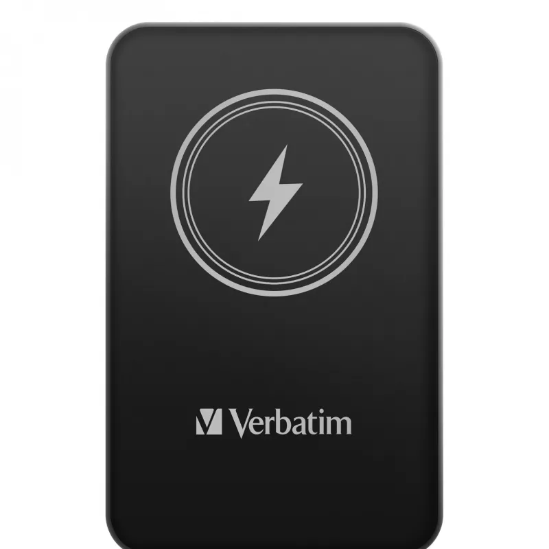 Išorinė baterija VERBATIM Charge AnA Go 5000 mAh magnetinė belaidė, juoda