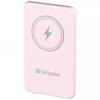 „Verbatim Charge 'n' Go“ magnetinė belaidė išorinė baterija 5000 mAh rožinė