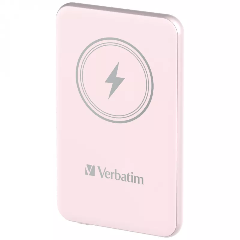 „Verbatim Charge 'n' Go“ magnetinė belaidė išorinė baterija 5000 mAh rožinė