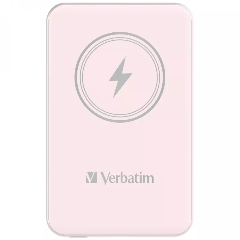 „Verbatim Charge 'n' Go“ magnetinė belaidė išorinė baterija 5000 mAh rožinė