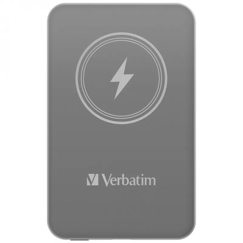 Verbatim Charge 'n' Go Magnetic Wireless Power Bank 5000mAh Pilka