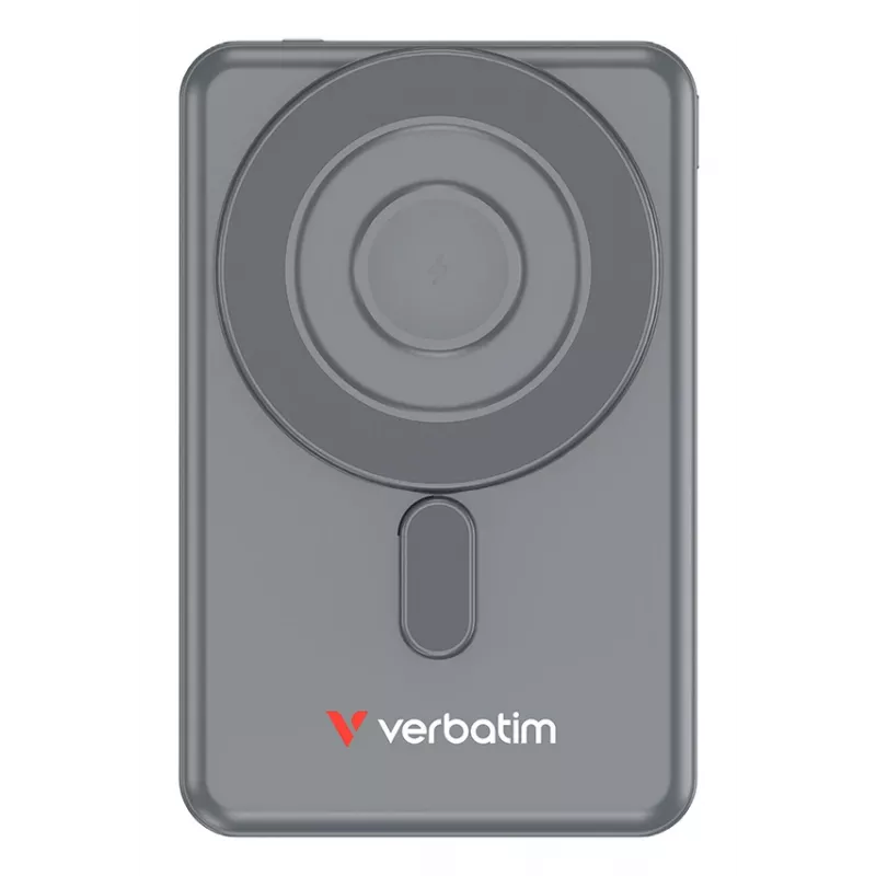 Verbatim Charge'n'Go 2C išorinė baterija 5000 mAh pilka, 5000 mAh, adaptyvus greitasis įkrovimas, Power Delivery 3.0, Quick Charge 3.0, belaidis įkrovimas, 3,85 V, 20 W, pilka