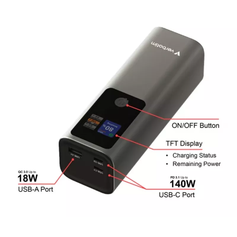 Nešiojamas akumuliatorius Verbatim Charge ´n´ Go Powerbank 27000mAh