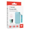 Verbatim Pocket SSD USB 3.2 Gen 2 1TB Polar Blue su dviem guminiais gaubtais