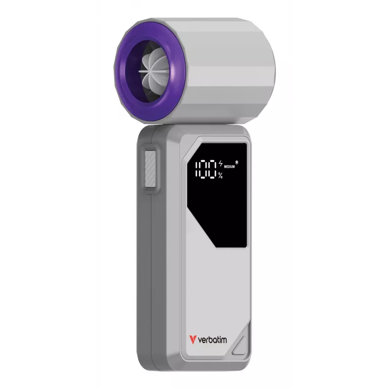 Verbatim Cool’n’Go AirJet rankinis ventiliatorius, pilkas/violetinis