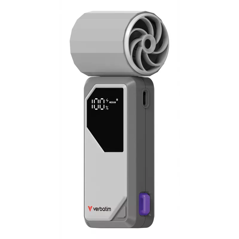 Verbatim Cool’n’Go AirJet rankinis ventiliatorius, pilkas/violetinis
