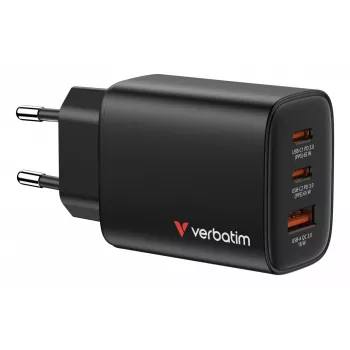 Verbatim Essentials GaN Charger 65W EU plug Juoda, Indoor, AC, 20 V, Juoda