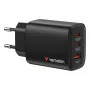 Verbatim Essentials GaN Charger 65W EU plug Juoda, Indoor, AC, 20 V, Juoda