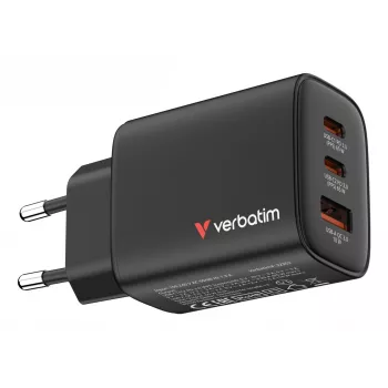 Verbatim Essentials GaN Charger 65W EU plug Juoda, Indoor, AC, 20 V, Juoda