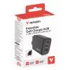 Verbatim Essentials GaN Charger 65W EU plug Juoda, Indoor, AC, 20 V, Juoda